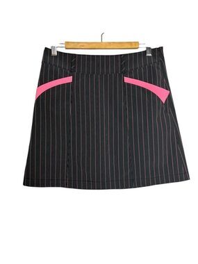 Annika Cutter & Buck Golf Skirt/Skort Black with Pink Stripes, size 4